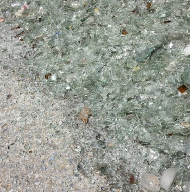 Glass can be recycled with a Glass Crusher