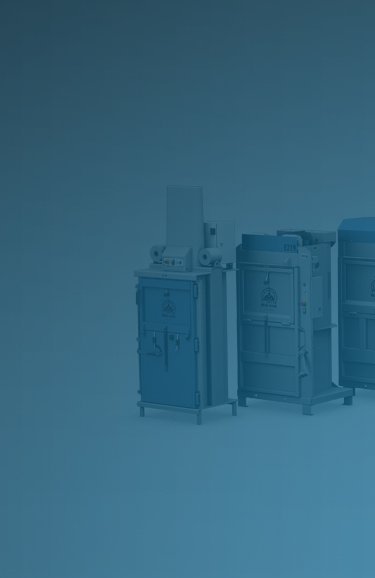 elektriske ballepressere på række