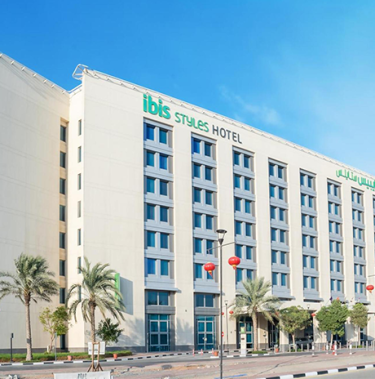 Facade of a Ibis Styles Hotel in Dubai
